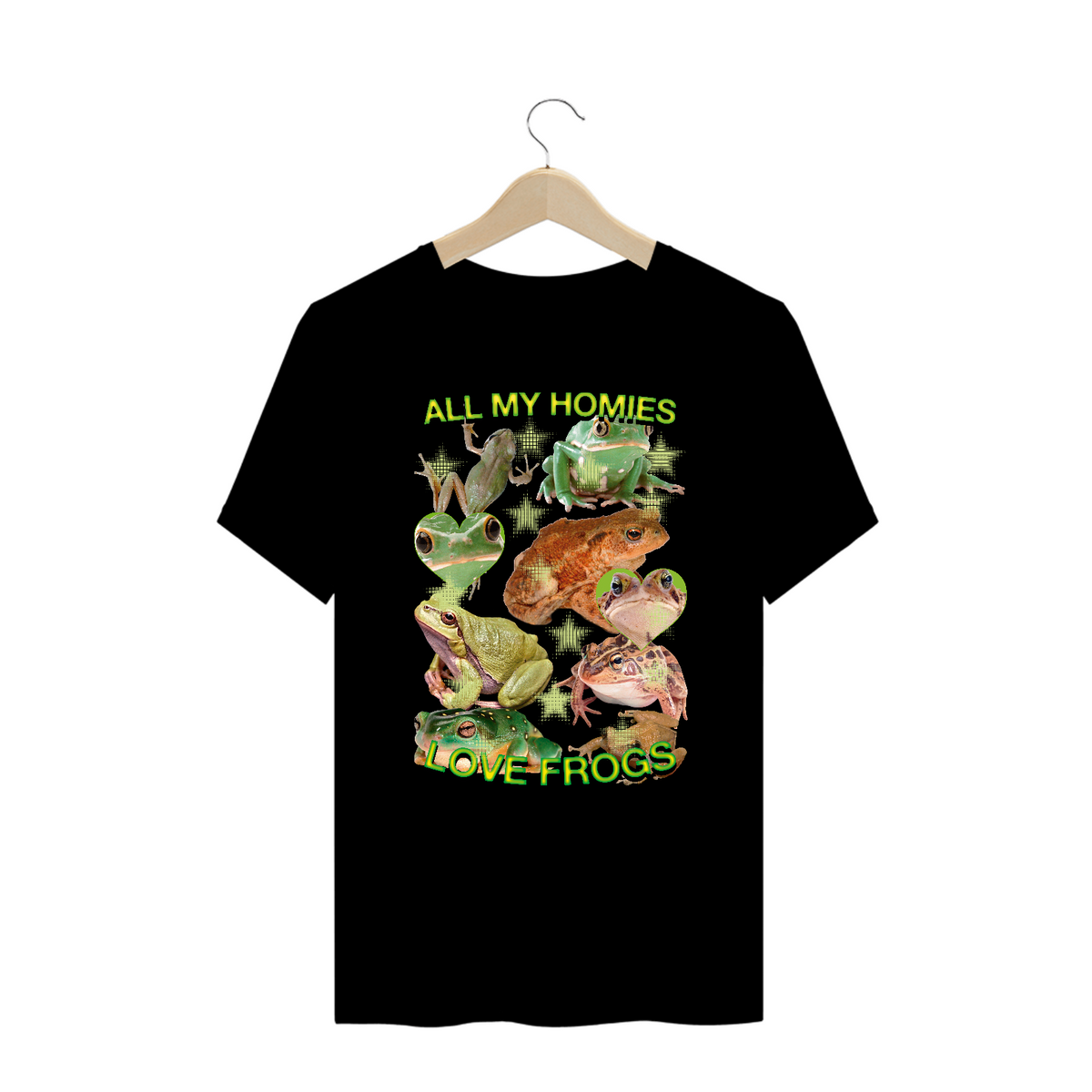 Nome do produto: Camiseta Plus Size \'ALL MY HOMIES LOVE FROGS\'