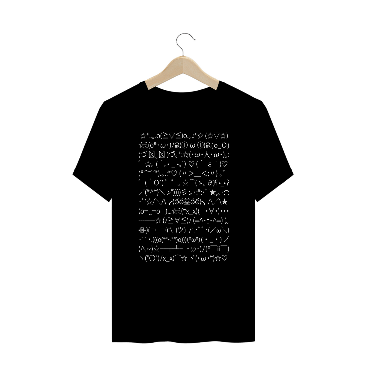 Nome do produto: Camiseta Preta Plus Size \'KAOMOJI\'