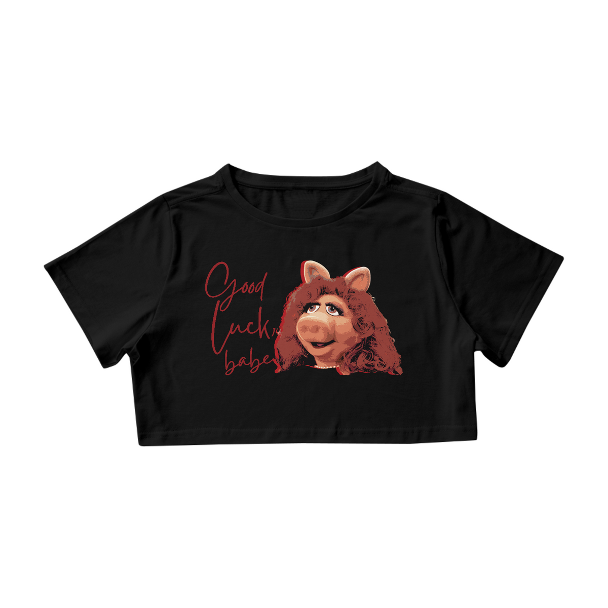 Nome do produto: Cropped \'CHAPPELL ROAN - GOOD LUCK, BABE (MISS PIGGY)\'