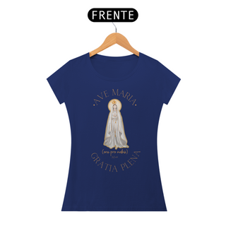 Nome do produtoCamiseta Feminina Pima - Mãezinha de Fátima (Ave Maria)