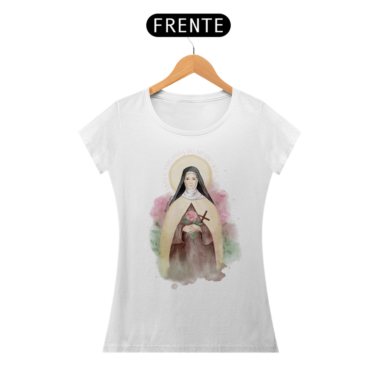 Nome do produto: Camiseta Feminina - Santa Terezinha
