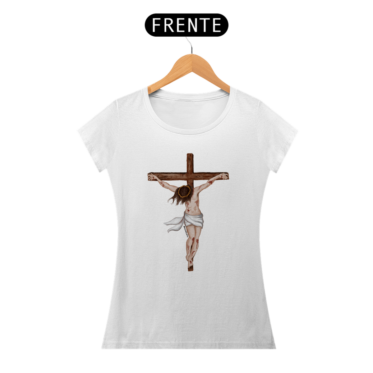 Nome do produto: Camiseta Feminina - Jesus Crucificado