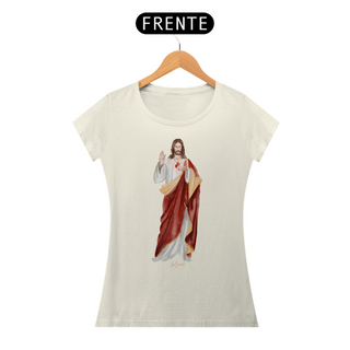 Nome do produtoCamiseta Feminina Pima - Sagrado Coração de Jesus #01