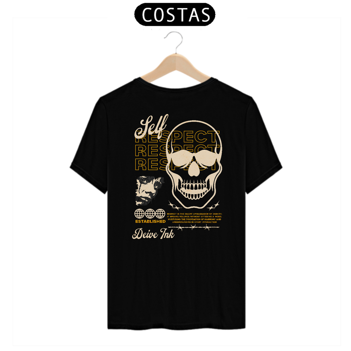 Nome do produto: Camiseta Skull Respect