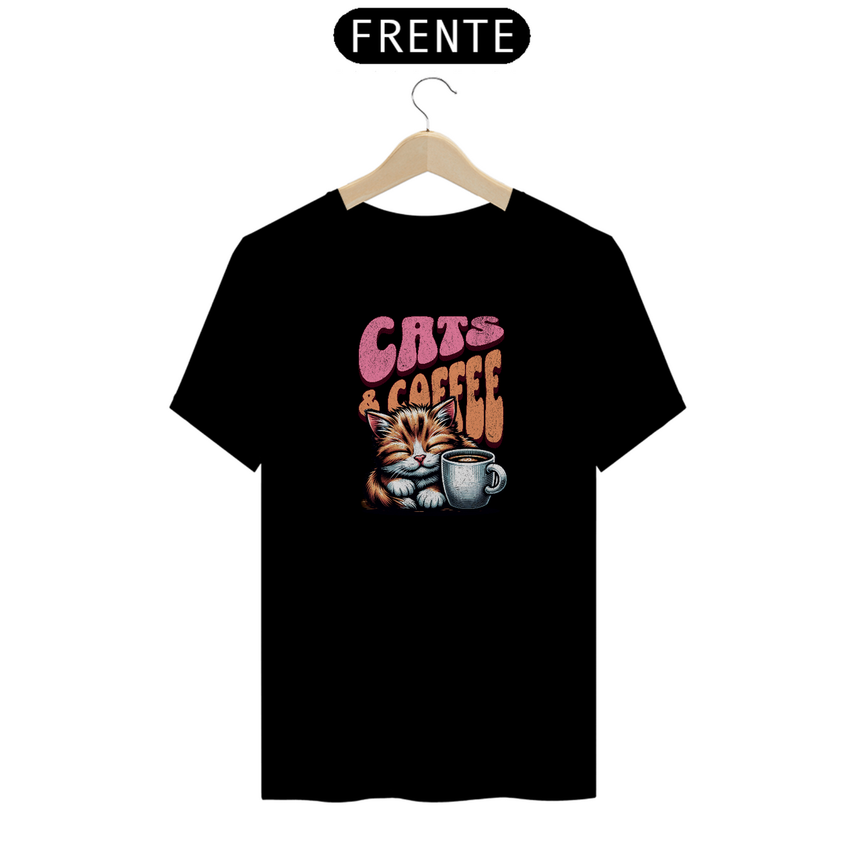 Nome do produto: Camiseta Cats and Coffee