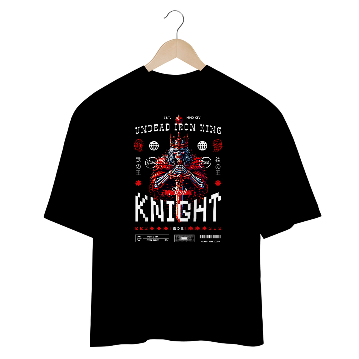 Nome do produto: Camiseta Oversized Skull Knight