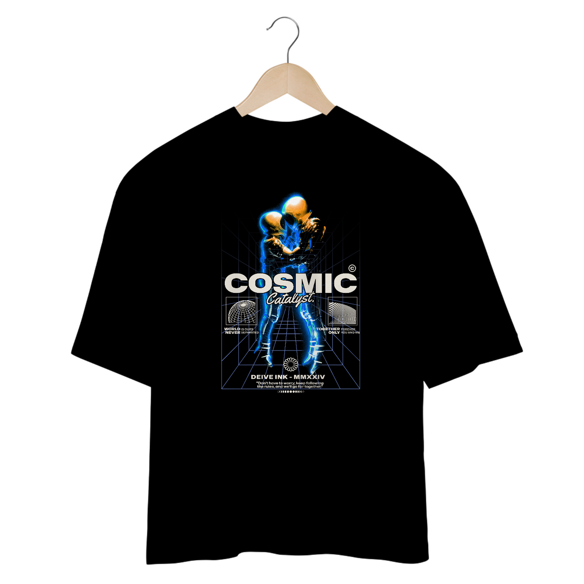 Nome do produto: Camiseta Oversized Couple Astronaut Cosmic