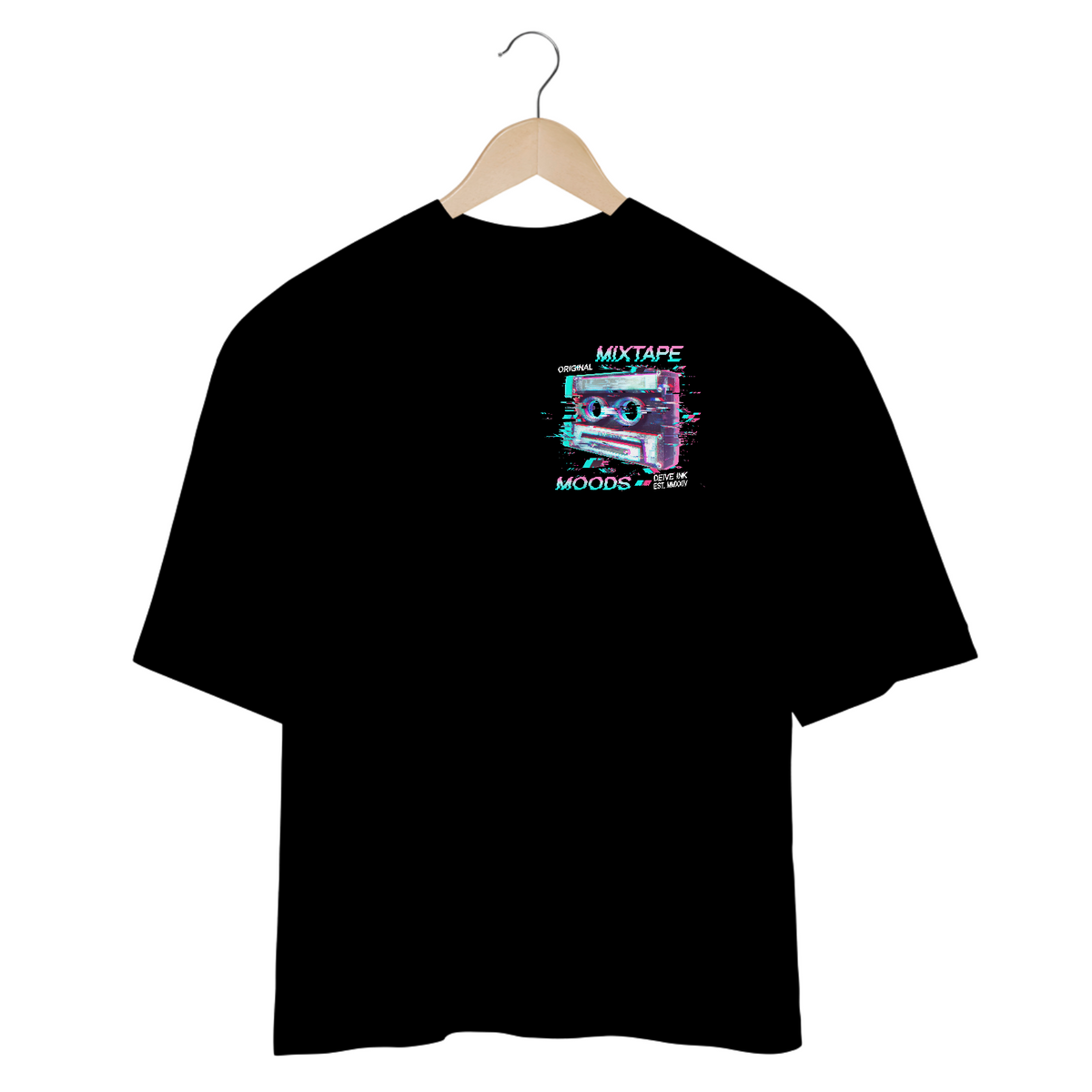 Nome do produto: Camiseta Oversized Mixtape Neon Glitch