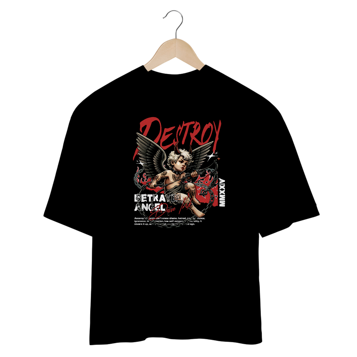 Nome do produto: Camiseta Overtsized Angel Destroy