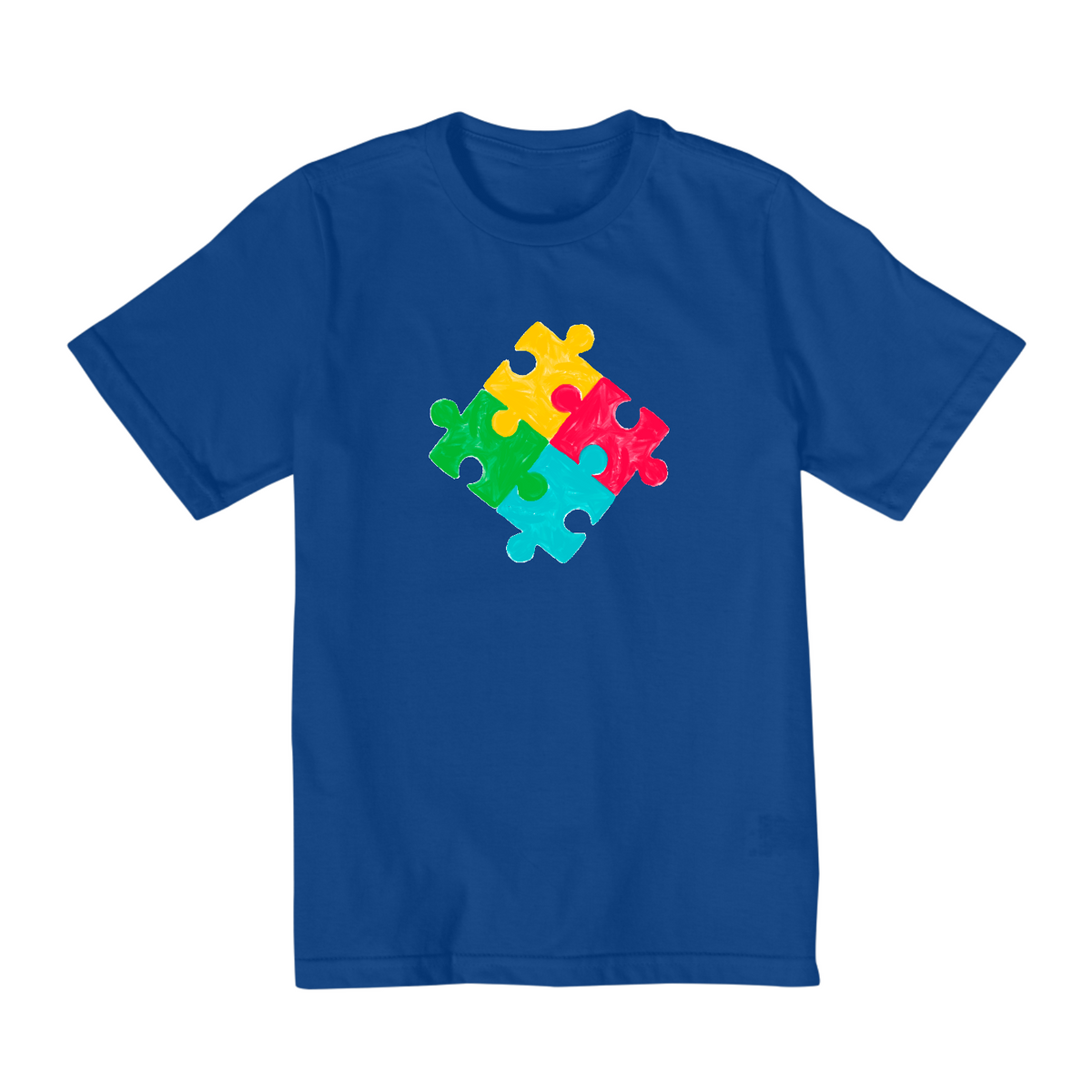 Nome do produto: Camiseta Infantil (2 a 8) - Puzzle Desenhado