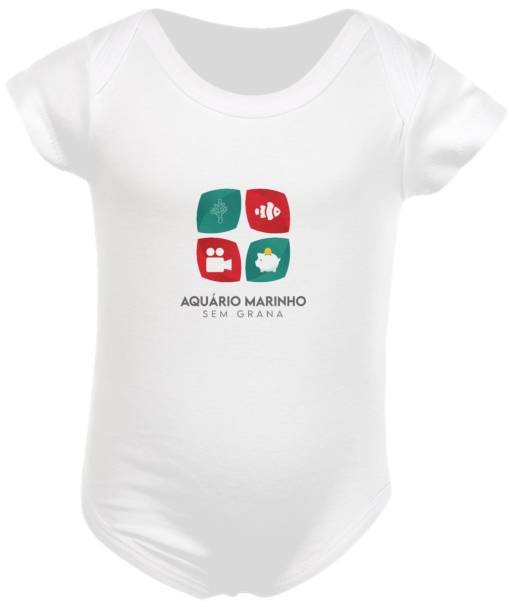 Nome do produto: Body Infantil Aquário Marinho Sem Grana - Logo 1