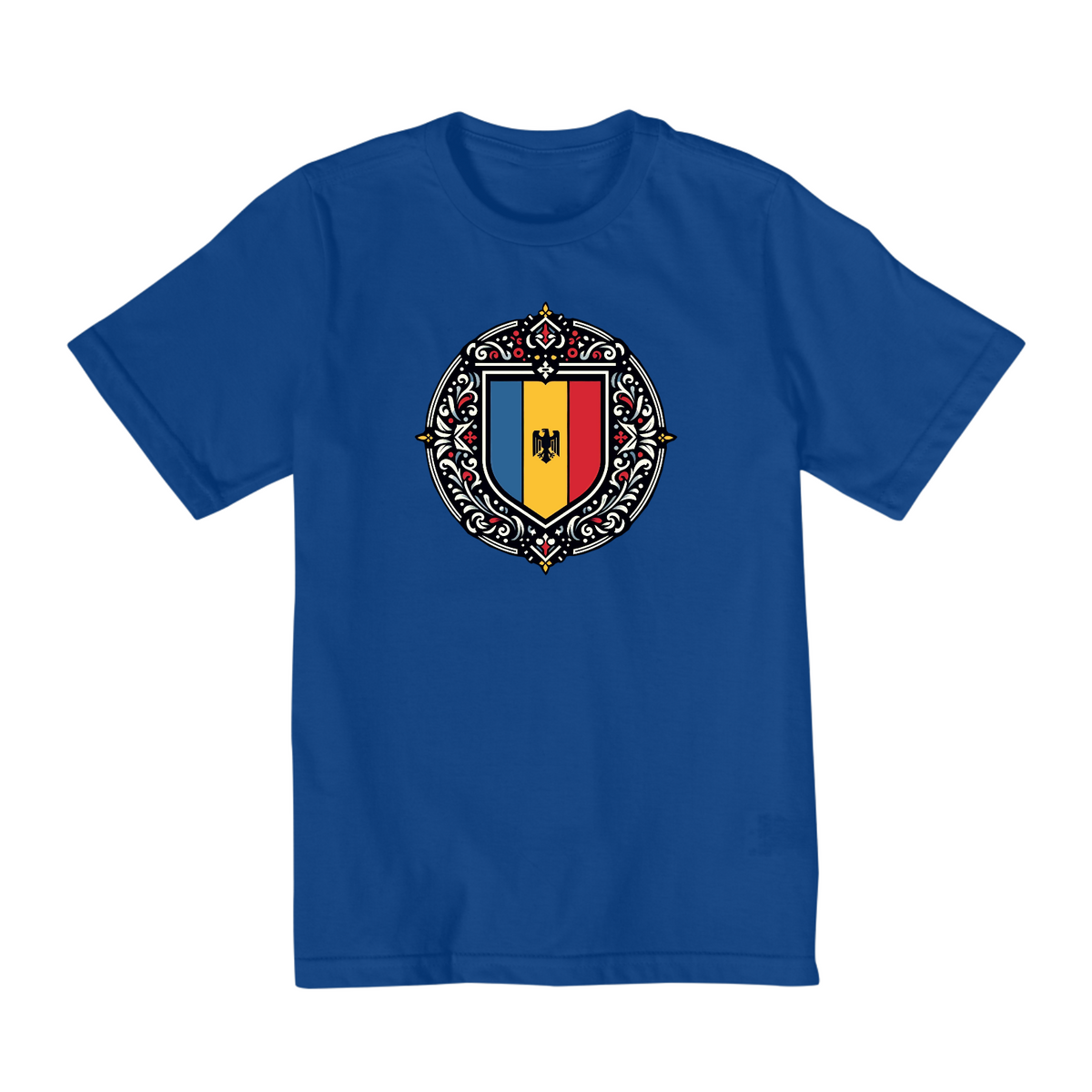 Nome do produto: Camiseta Infantil (10 a 14) | Brasão da Romênia