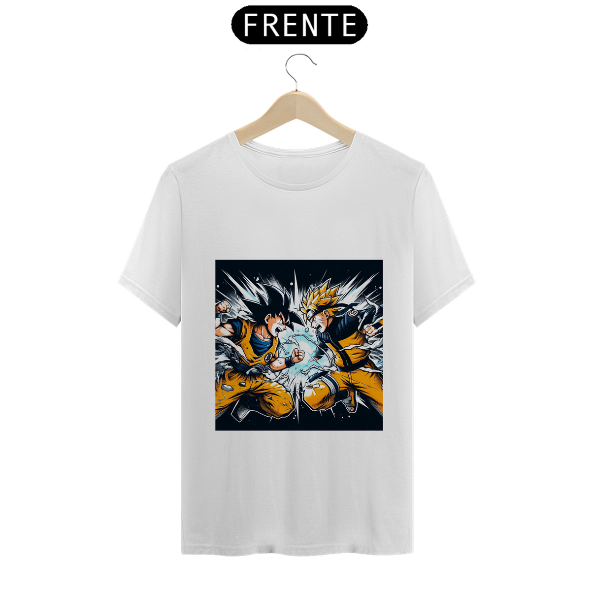 Nome do produto: T-shirt Goku vs Naruto - 0013