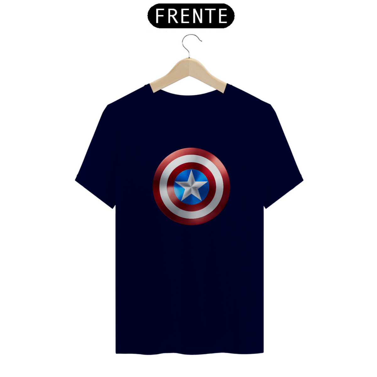 Nome do produto: Camiseta T-Shirt CAPITÃO AMERICA ESCUDO 