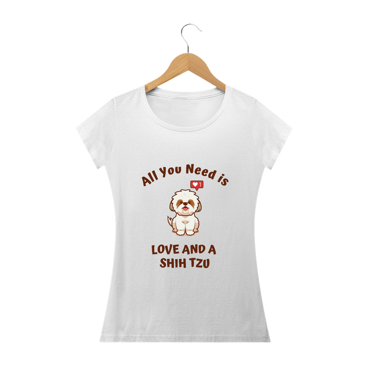 Nome do produto: Camiseta Feminina Love Shihtzu