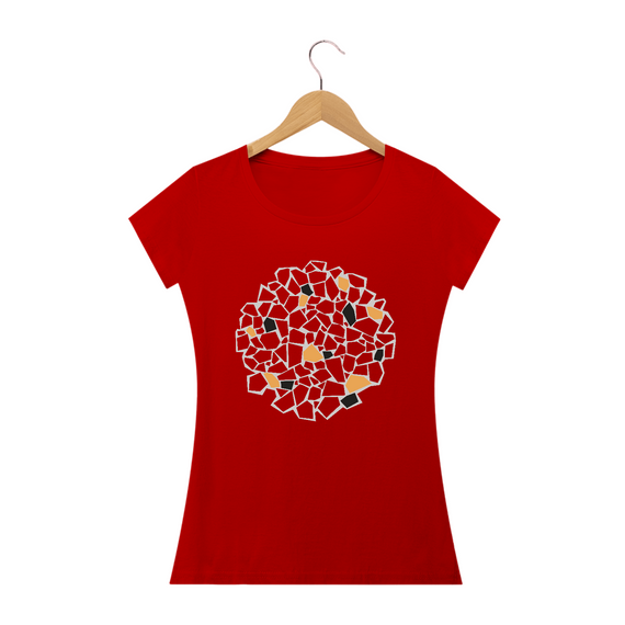 Piso de Caquinhos - Camiseta Feminina Vermelha