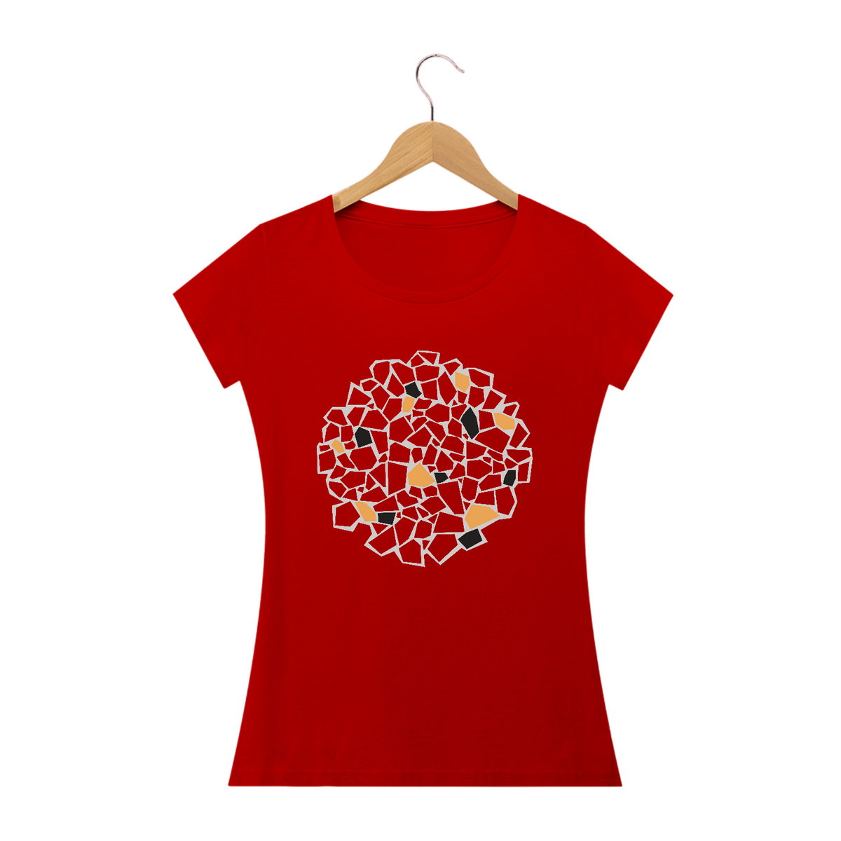Nome do produto: Piso de Caquinhos - Camiseta Feminina Vermelha