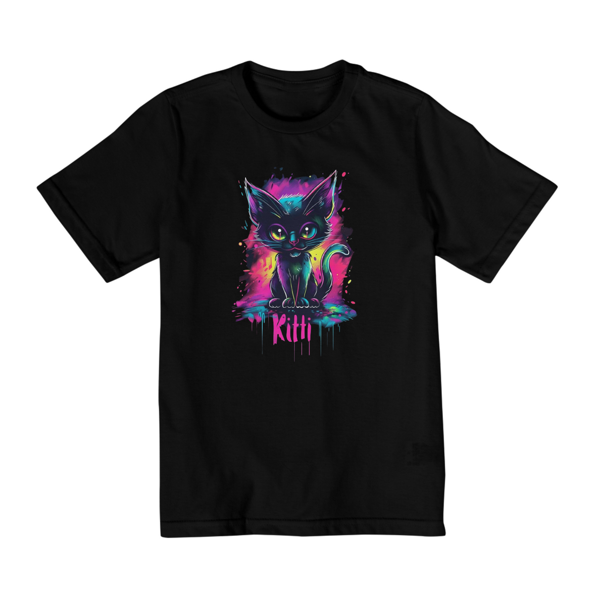 Nome do produto: Camiseta Infantil 10 a 14 anos Bad Cat colorido