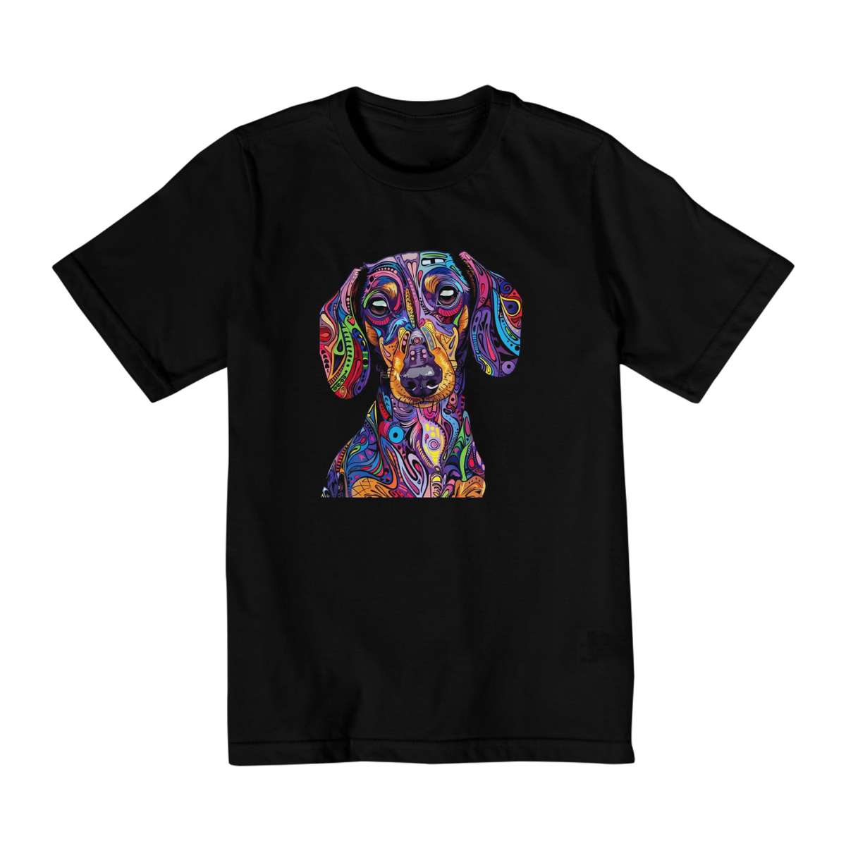 Nome do produto: Camiseta Infantil 10 a 14 anos  Doguinho Colorido