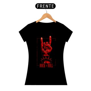 Camiseta Baby Look Rock & Roll Red
