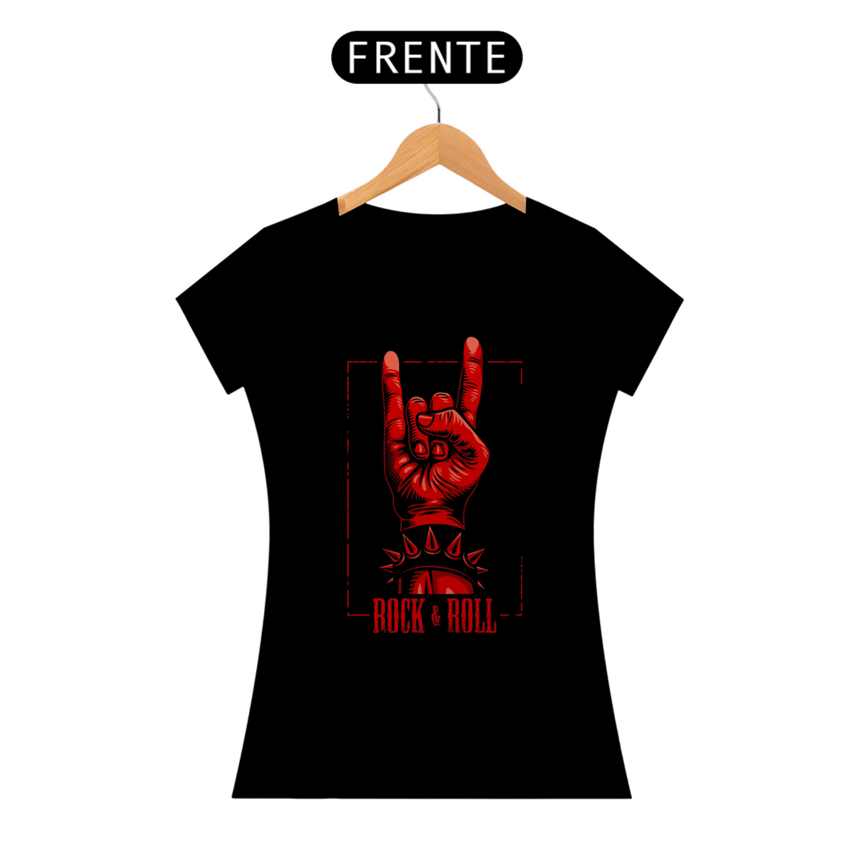 Nome do produto: Camiseta Baby Look Rock & Roll Red