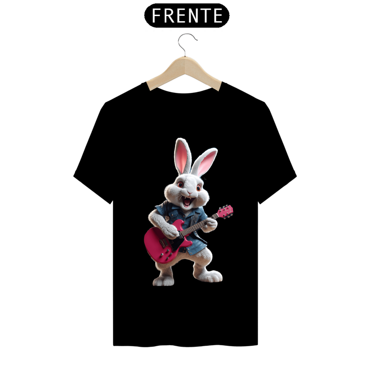 Nome do produto: T-Shirt Prime Coelho Guitarrista