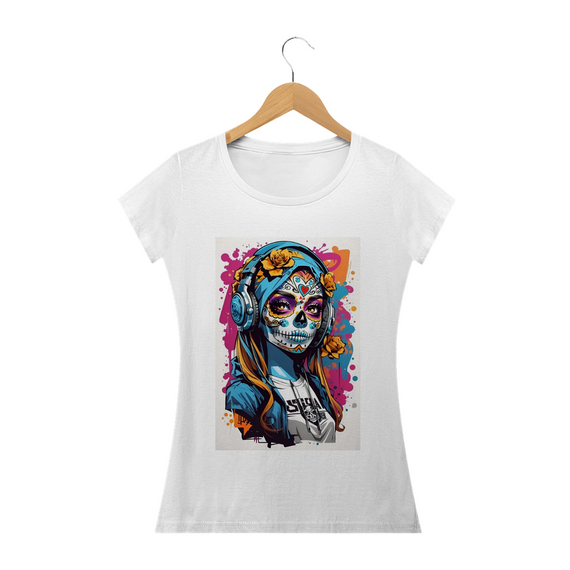 Camiseta Caveira Mexicana feminina 