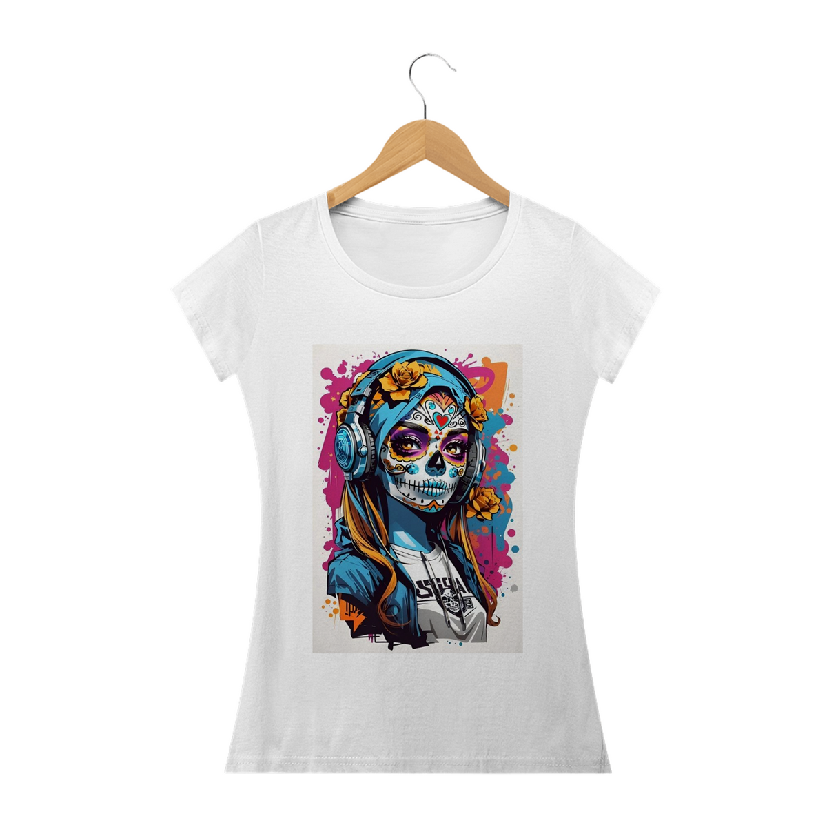 Nome do produto: Camiseta Caveira Mexicana feminina 