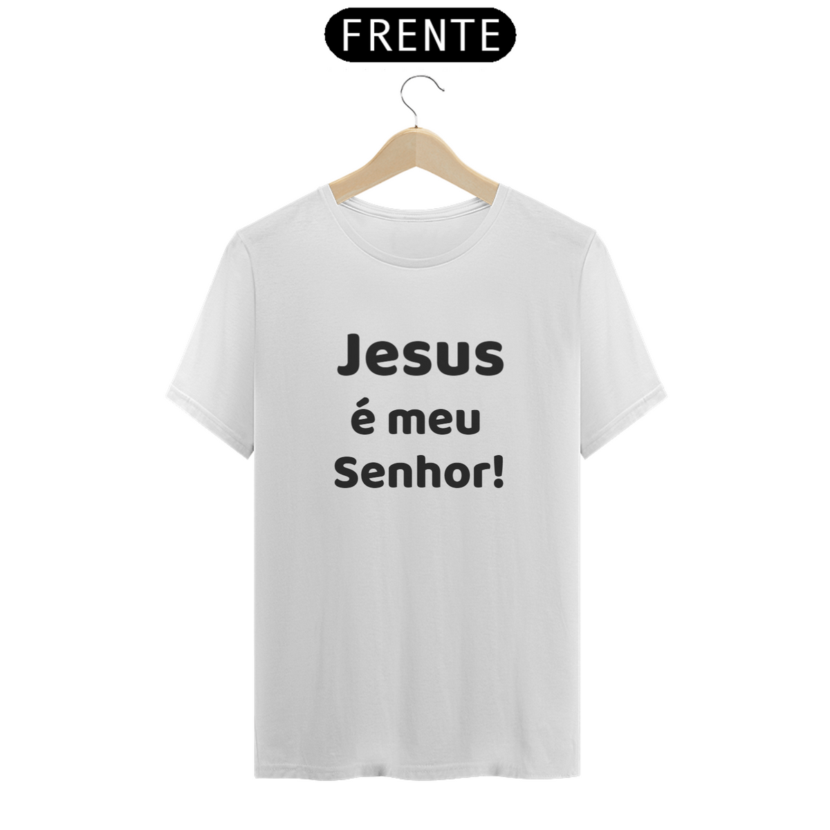 Nome do produto: Camisa classic letra preta Jesus é meu Senhor