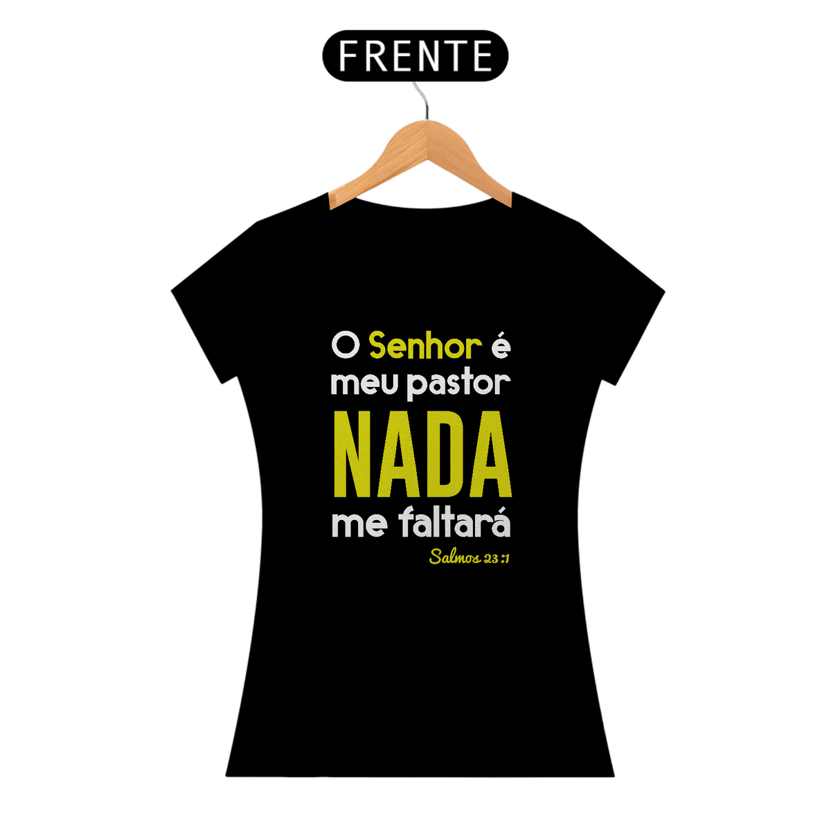 Nome do produto: Camiseta Baby Long Cristã - Salmos 23 : 1 / Feminino