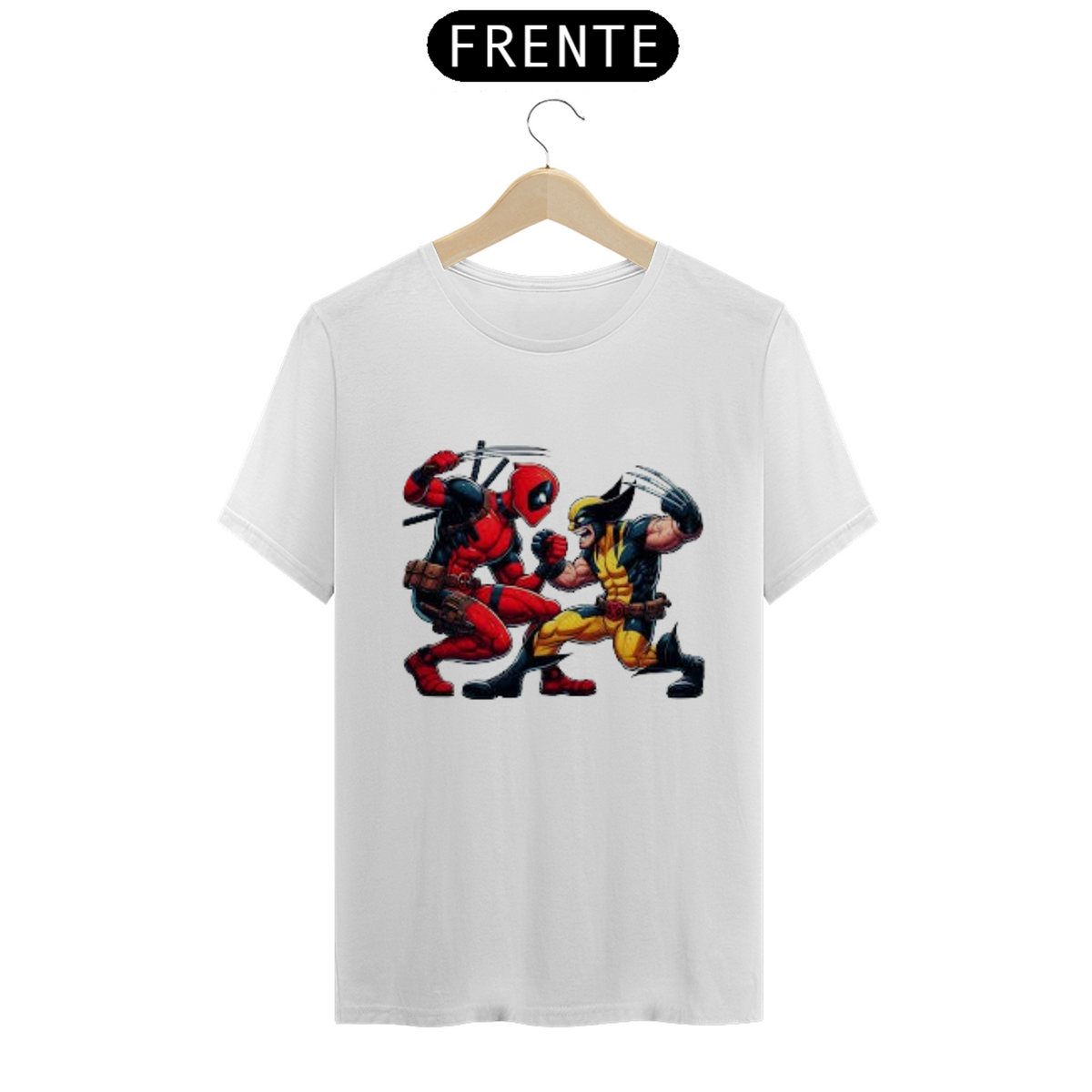 Nome do produto: Camiseta Deadpool e Wolverine Comics