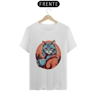 Camiseta Café com Gato da Luna