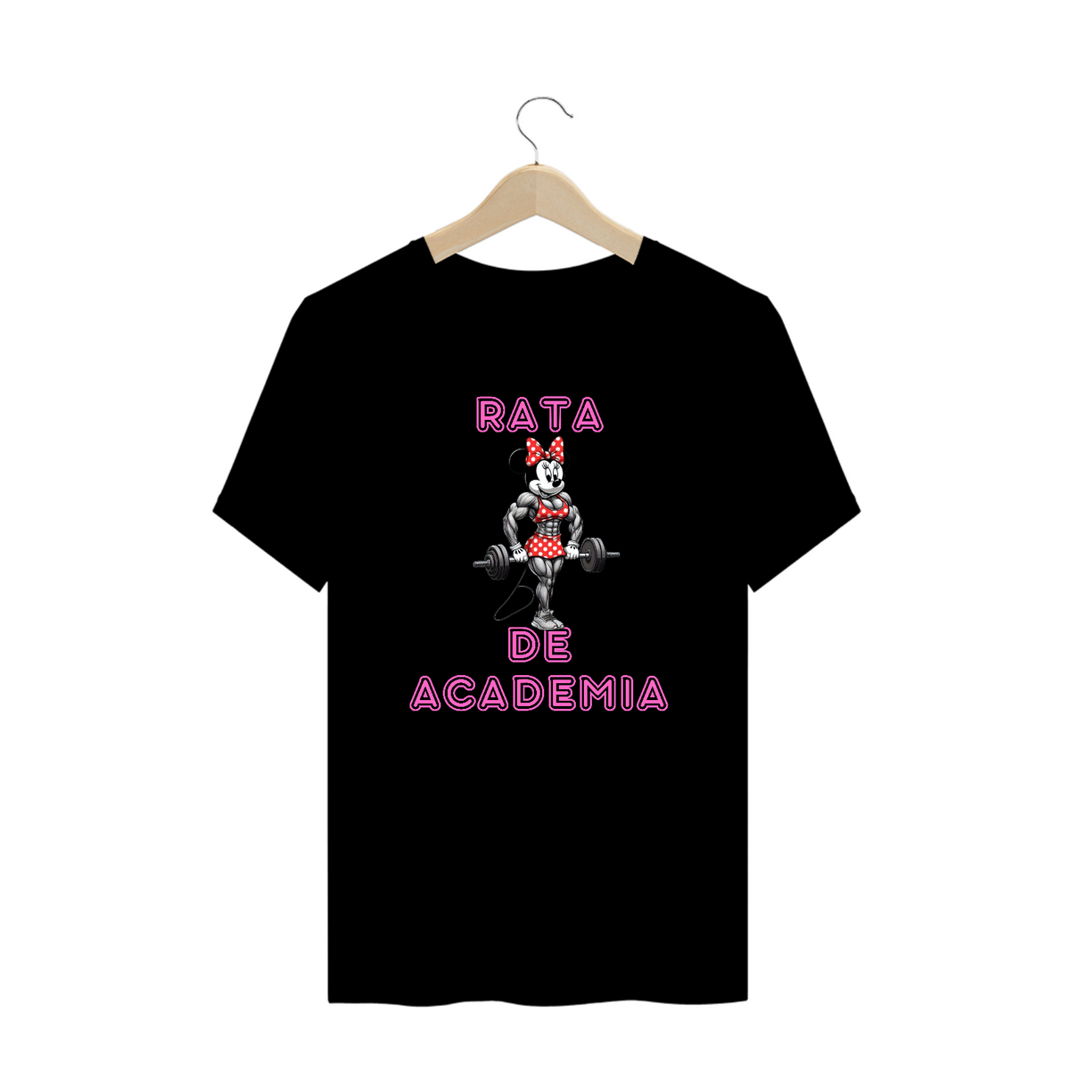 Nome do produto: Camiseta Rata de Academia ESTAMPA FRENTE PLUS SIZE