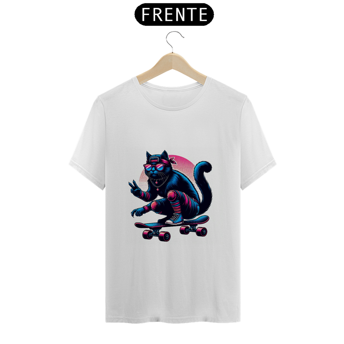 Nome do produto: Camiseta gato skatista 02