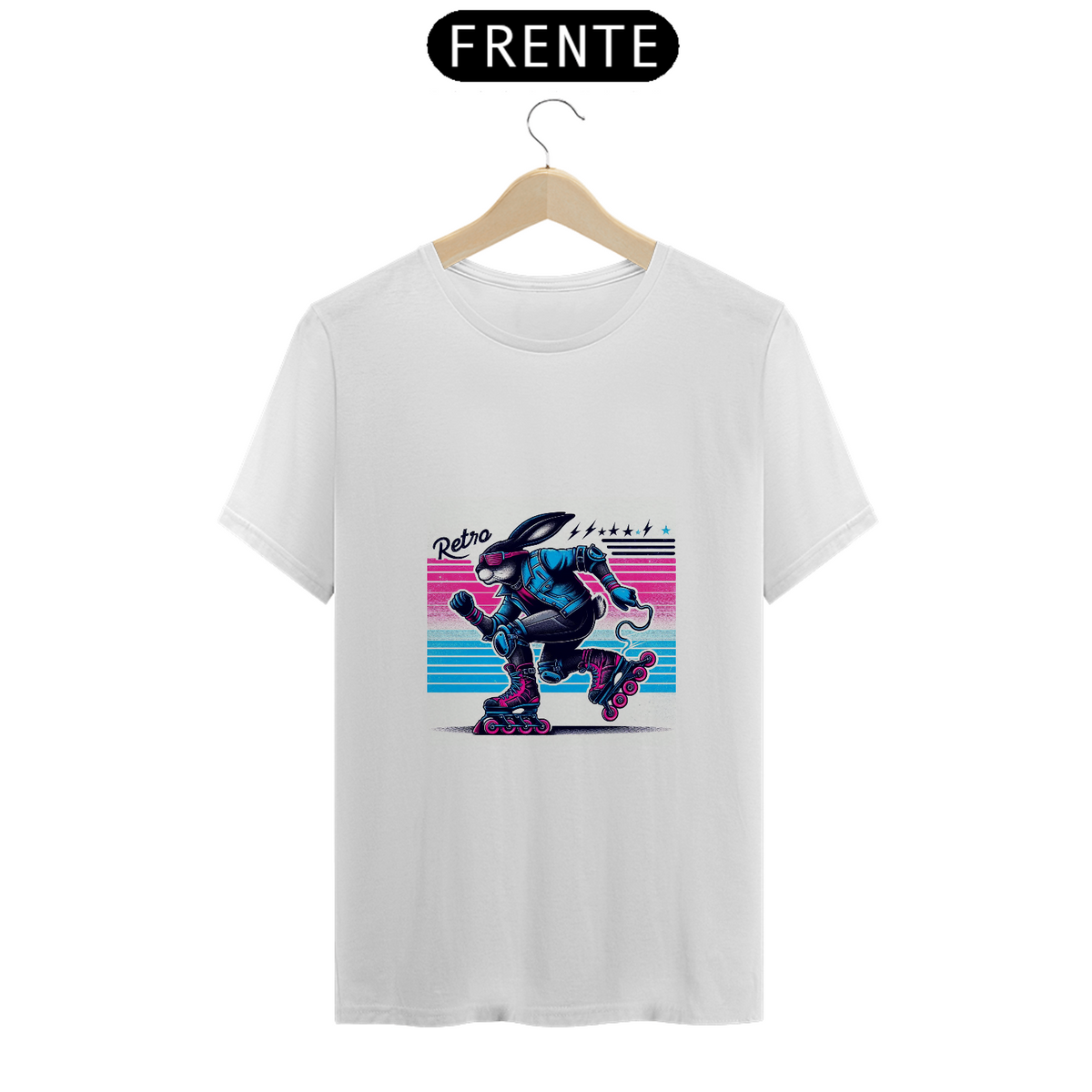 Nome do produto: Camiseta Coelho de patins 01