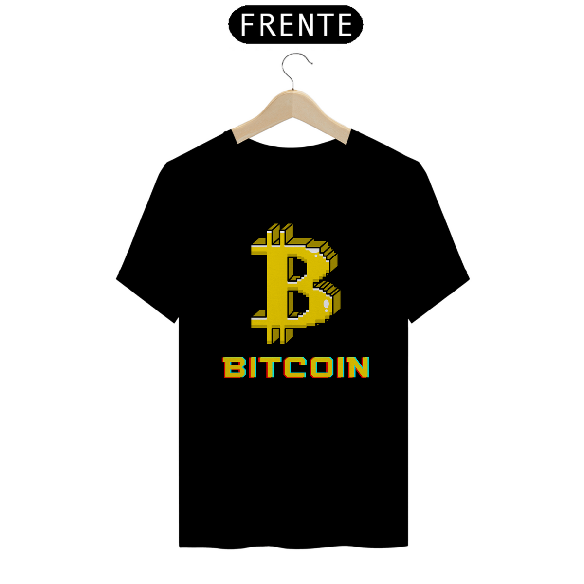 Nome do produto: Camiseta Bitcoin Pixel 3D | Exclusiva