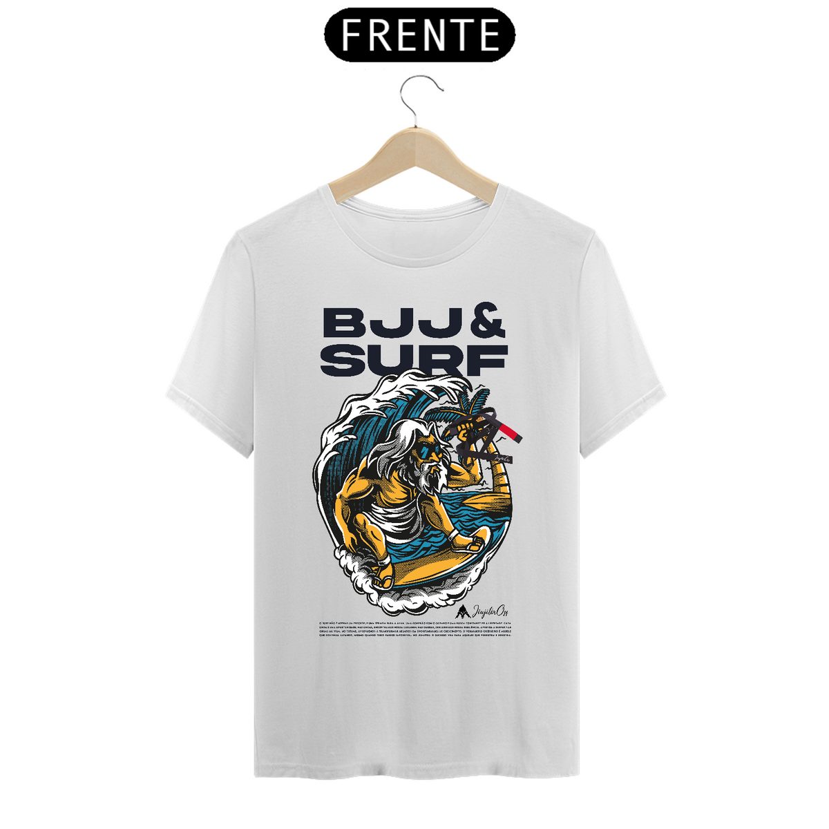 Nome do produto: Camiseta Prime BJJ&SURF Zeus Branca