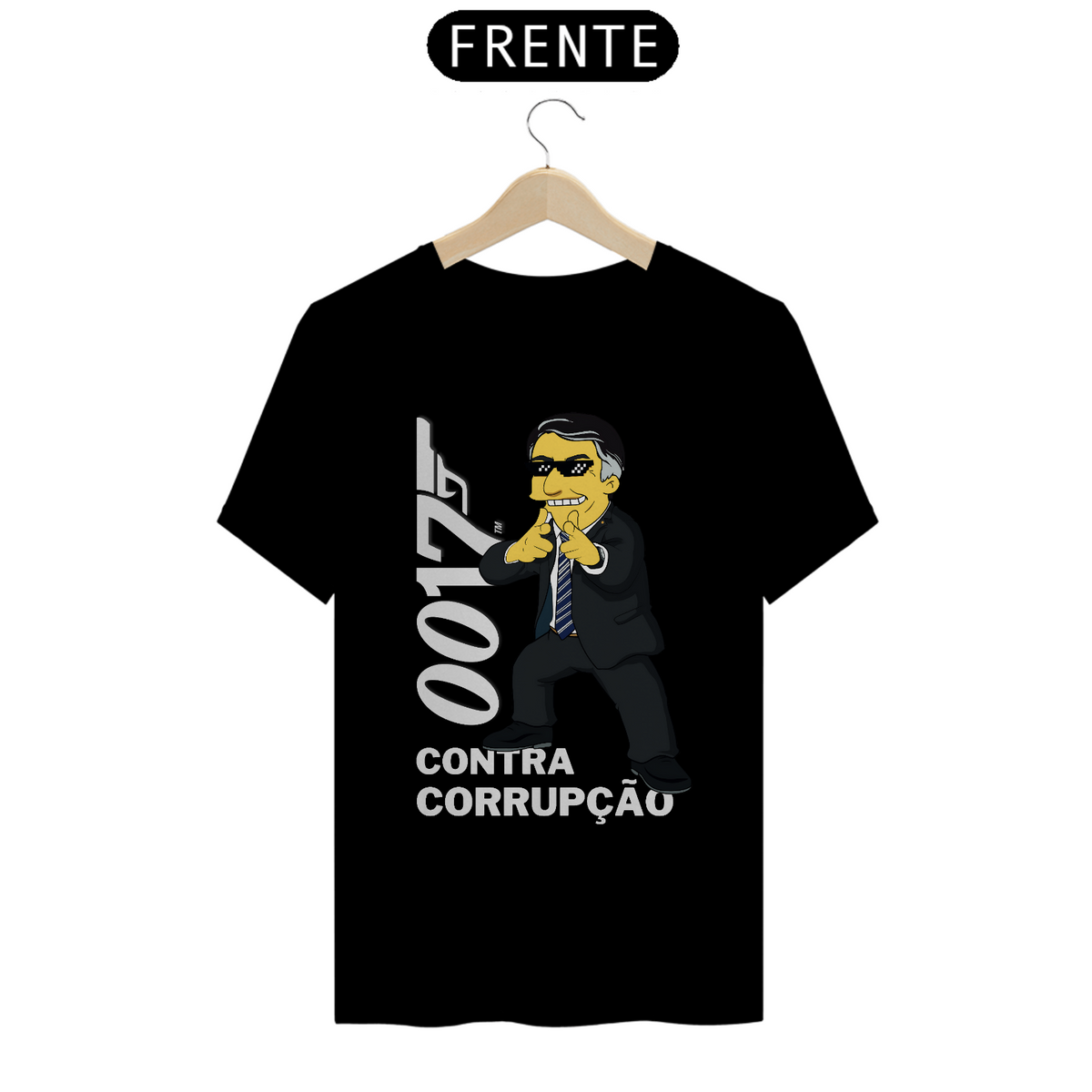 Nome do produto: Camiseta T-Shirt Quality Unissex / 0017 Contra a Corrupção Bolsonaro Simpsons