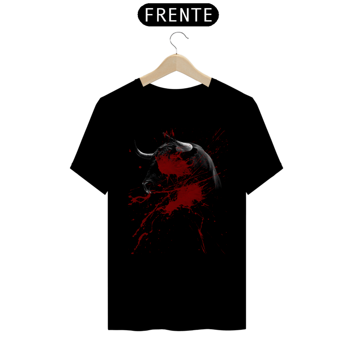 Nome do produto: Camiseta T-Shirt Quality / Touro Preto