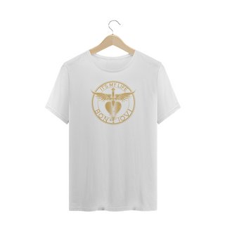 Nome do produtoCamiseta Bon Jovi - Símbolo Dourado