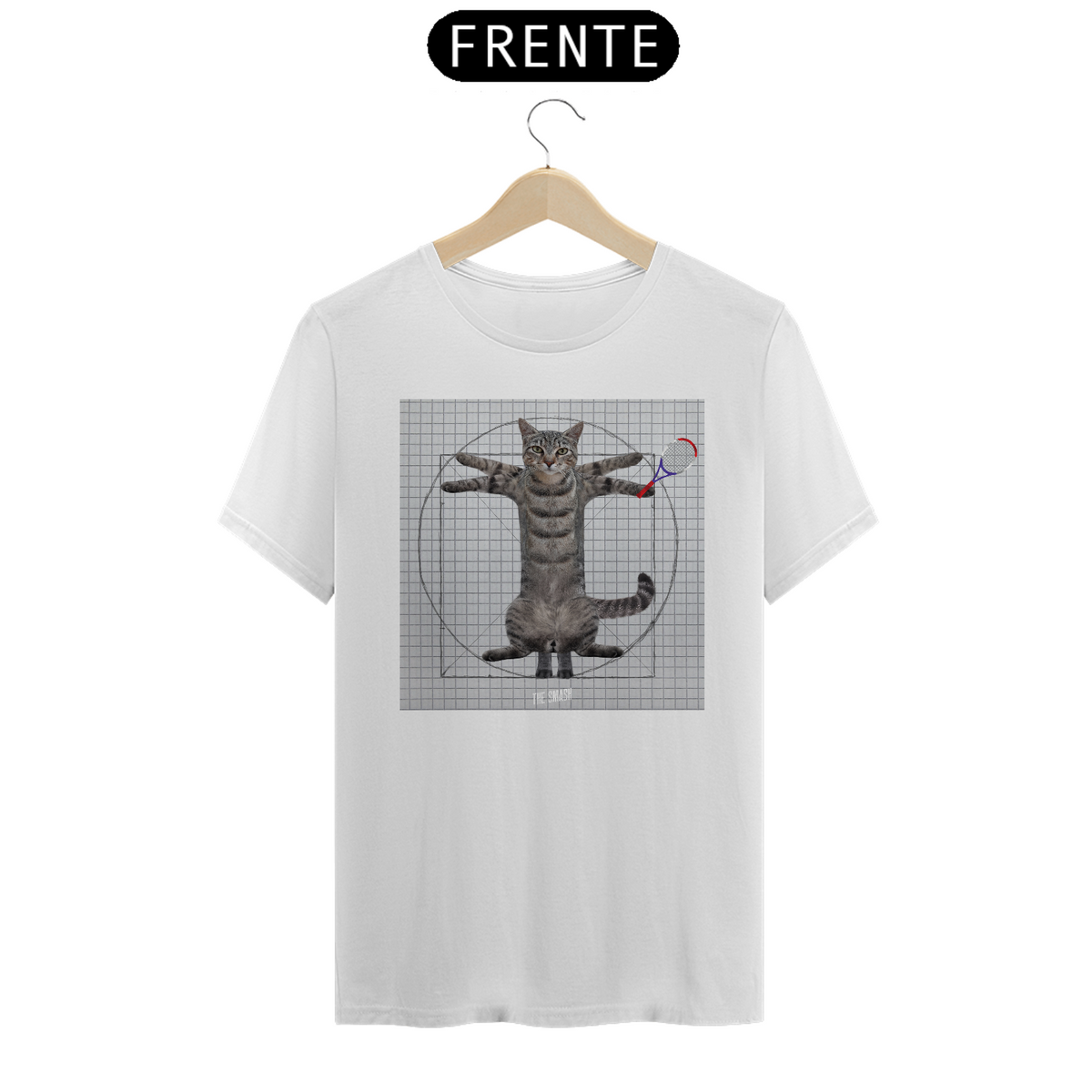 Nome do produto: Camiseta Gato Vitruviano