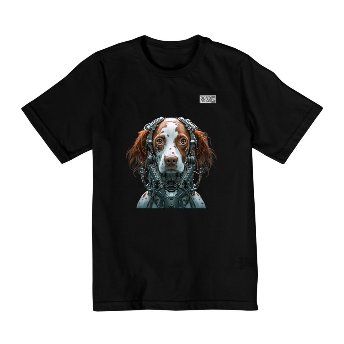 Nome do produto: Camisa Infantil (10 a 14) - Cachorro Brittany