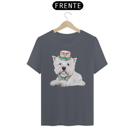 Camiseta West Terrier de Gravata e Chapéu