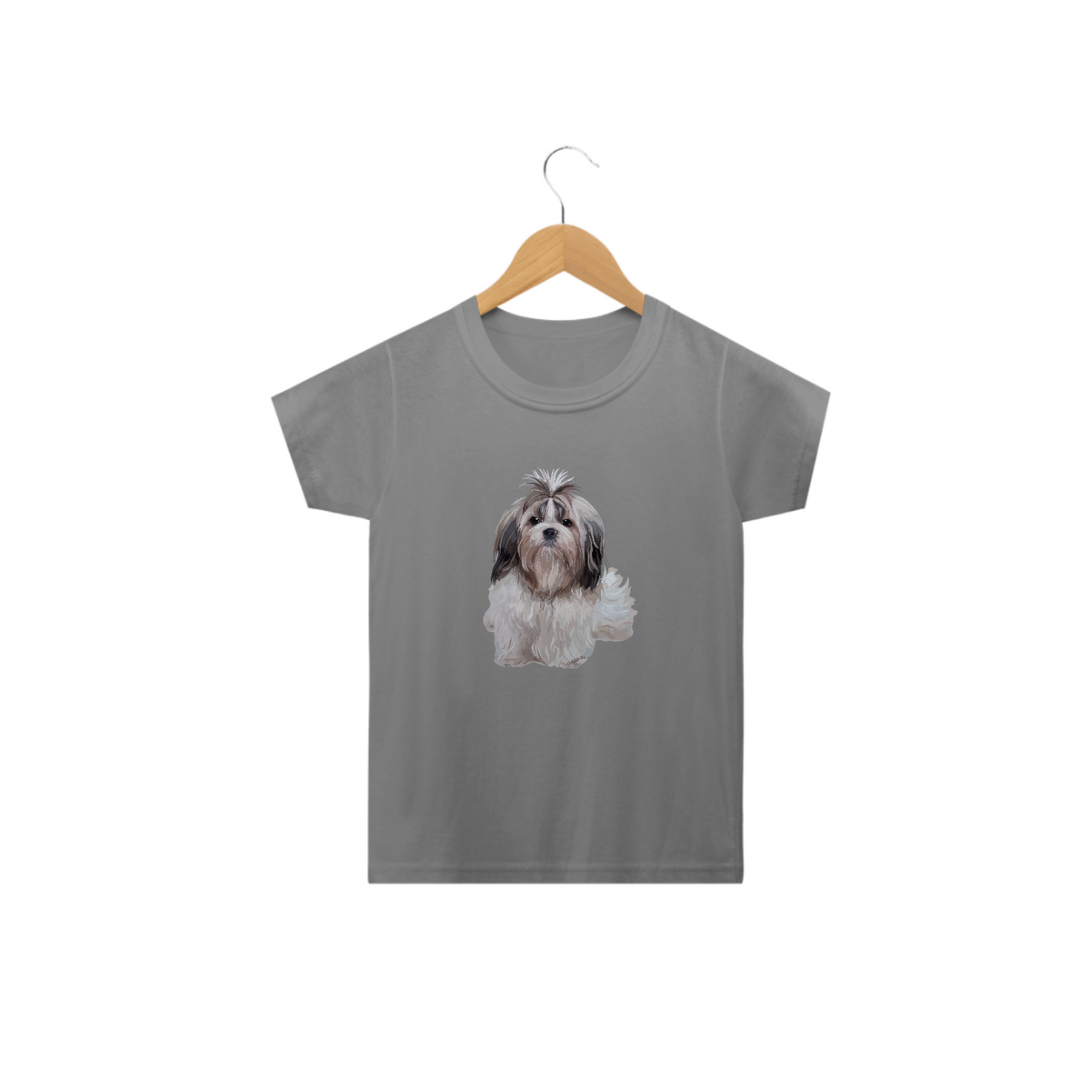 Nome do produto: Camiseta Infantil Shih Tzu Realista