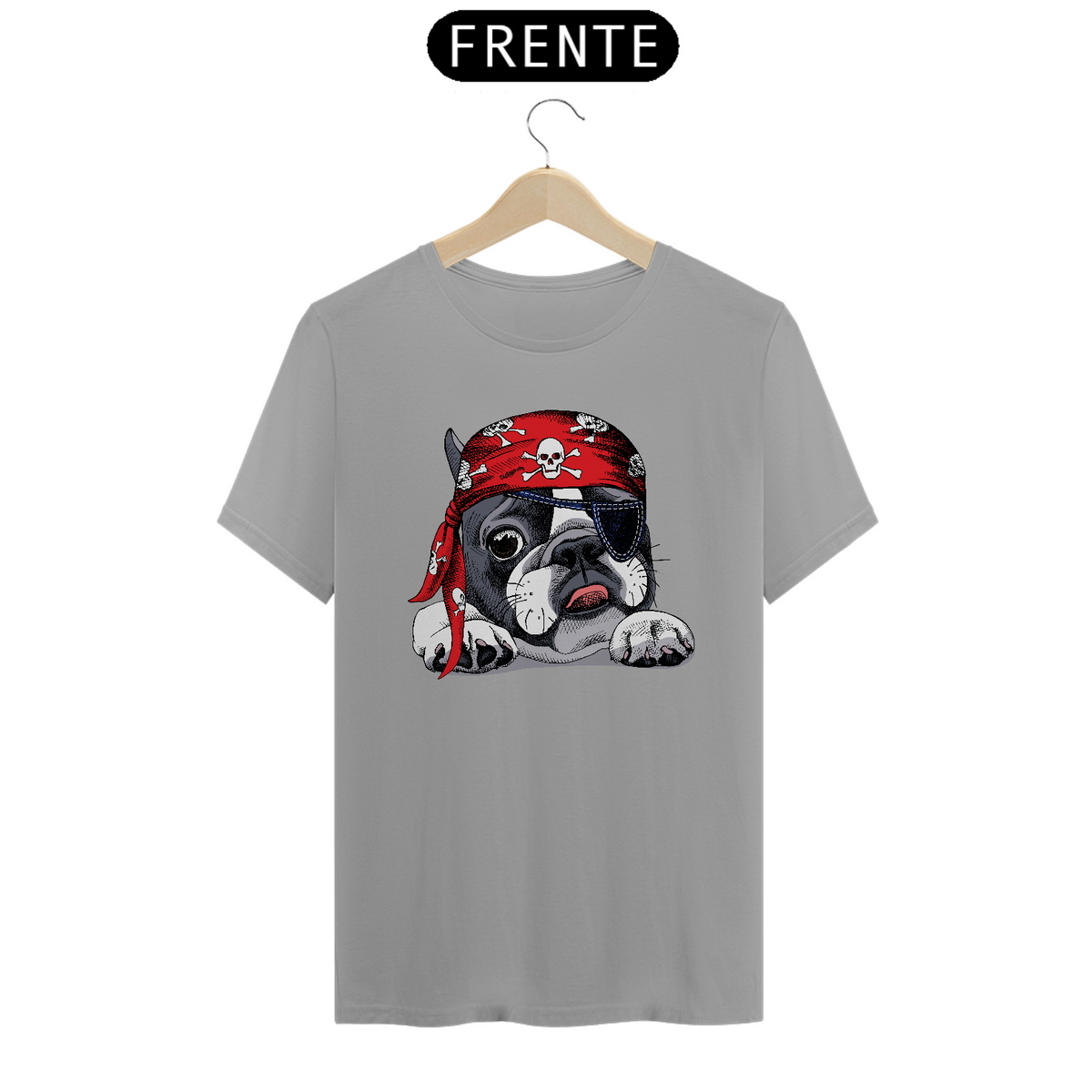 Nome do produto: Camiseta Bulldog Francês Pirata