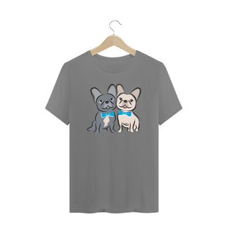 Nome do produtoCamiseta Plus Size Bulldog Francês Casal de Gravatinha