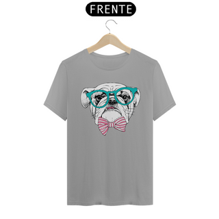 Nome do produtoCamiseta Bulldog Inglês de Óculos e Gravatinha