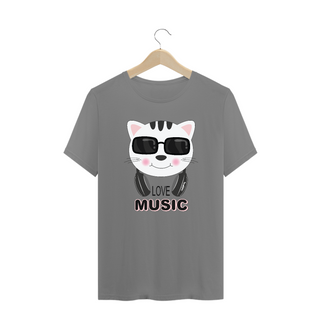 Nome do produtoCamiseta Plus Size Gato Love Music