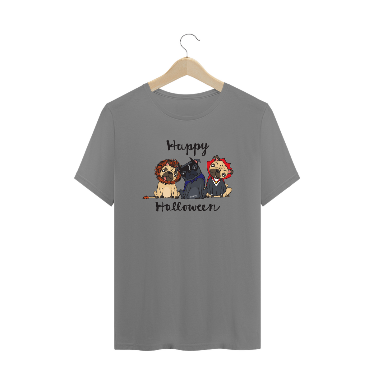 Nome do produto: Camiseta Plus Size Cachorro Happy Halloween