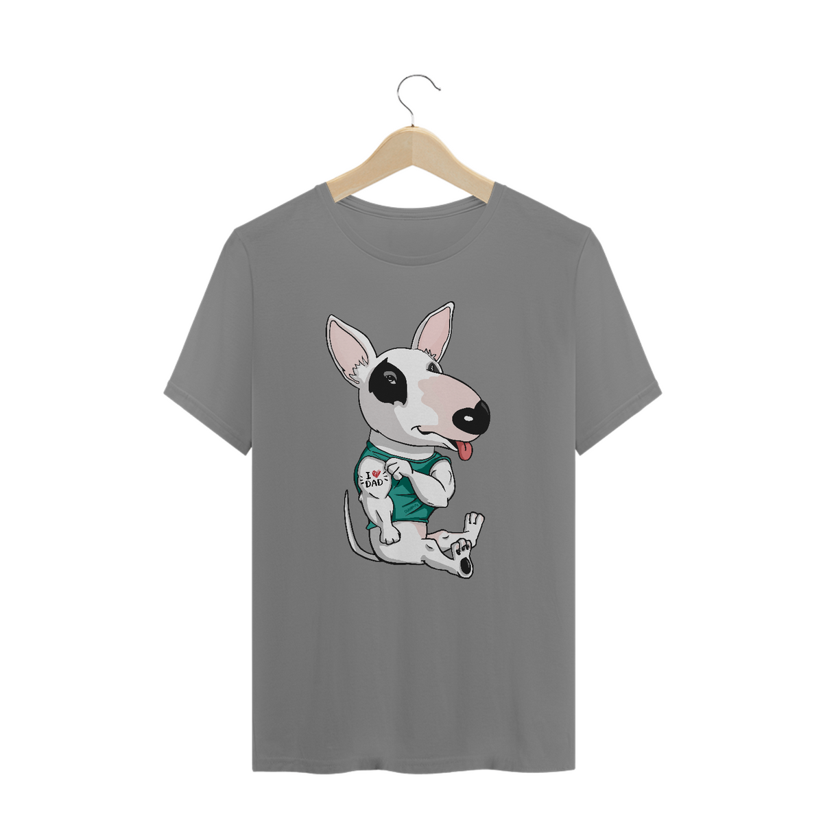 Nome do produto: Camiseta Plus Size Bull Terrier I Love Dad